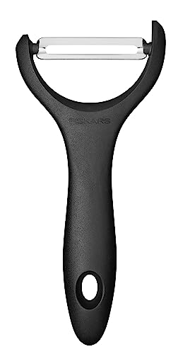 Fiskars Gemüseschäler, Y-förmig, Rostfreier Stahl, Essential, Schwarz, 1065599 von Fiskars