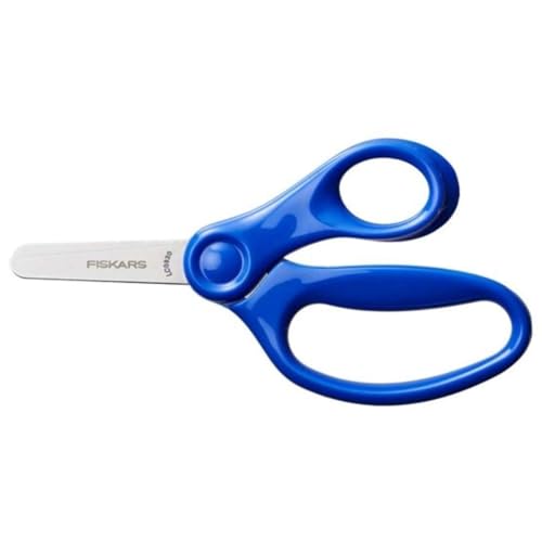 Fiskars Kinderschere, Ab 6 Jahren, Länge: 13 cm, Für Rechts- und Linkshänder, Metall-Klinge/Kunststoff-Griffe, Blau, 1064069 von Fiskars