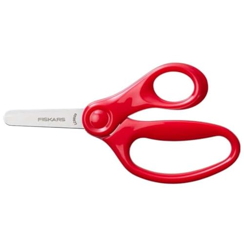 Fiskars Kinderschere, Ab 6 Jahren, Länge: 13 cm, Für Rechts- und Linkshänder, Metall-Klinge/Kunststoff-Griffe, Rot, 1064071 von Fiskars