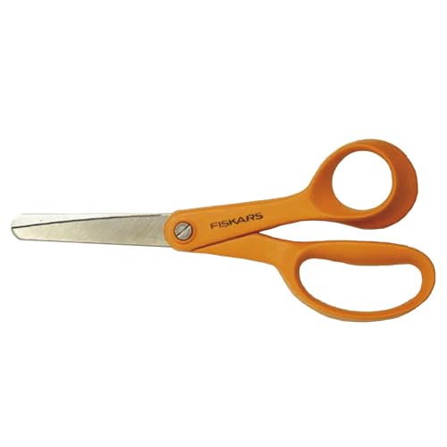 Fiskars Kinderschere, Ab 8 Jahren, Länge: 13 cm, Für Rechtshänder, Rostfreie Stahl-Klinge/Kunststoff-Griffe, Orange, Classic, 1005166 Fiskars Kinderschere, Ab 8 Jahren, Länge: 13 cm, Für Rechtshänder, Rostfreie Stahl-Klinge/Kunststoff-Griffe, Orange, Classic, 1005166 von Fiskars