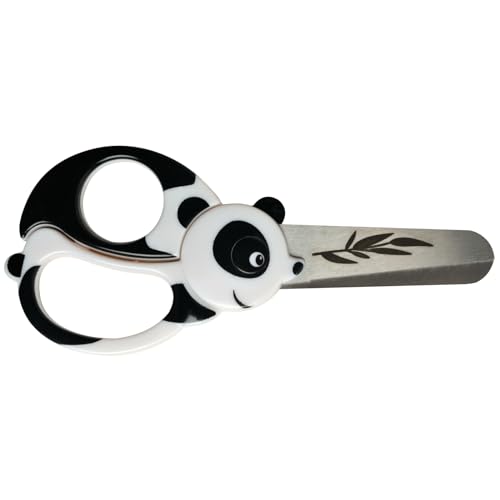 Fiskars Kinder-Tierschere mit Panda-Motiv, Ab 4 Jahren, Länge: 13 cm, Für Rechts- und Linkshänder, Rostfreie Stahl-Klinge/Kunststoff-Griffe, Weiß/Schwarz, 1004613 von Fiskars