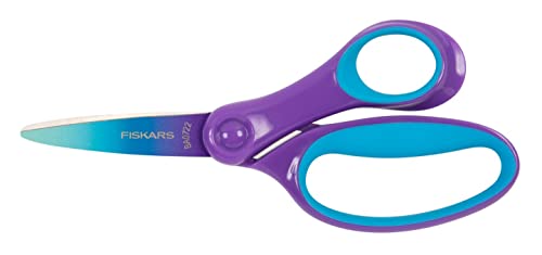 Fiskars Kinderschere, Schere für große Kinder im Alter von 8 - 11 Jahren, Rechtshändig, SoftGrip, Länge: 15 cm, Ombré-Optik, Violett, 1067852 von Fiskars