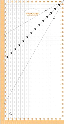 Fiskars Patchwork-Lineal, 15 x 30 cm, Hervorgehobene 1-cm-Nahtzugabe, Unterbrochene Halbzentimeter-Rasterlinien, Winkel-Linien, PET-Kunststoff, 1066361 Fiskars Patchwork-Lineal, 15 x 30 cm, Hervorgehobene 1-cm-Nahtzugabe, Unterbrochene Halbzentimeter-Rasterlinien, Winkel-Linien, PET-Kunststoff, 1066361 von Fiskars