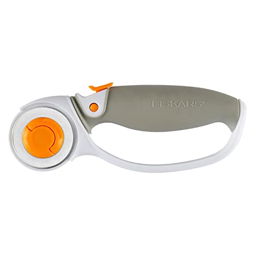 Fiskars Rollmesser Ø 45 mm, Mit Komfortgriff, Titankarbid, Orange/Weiß, 1003861 von Fiskars