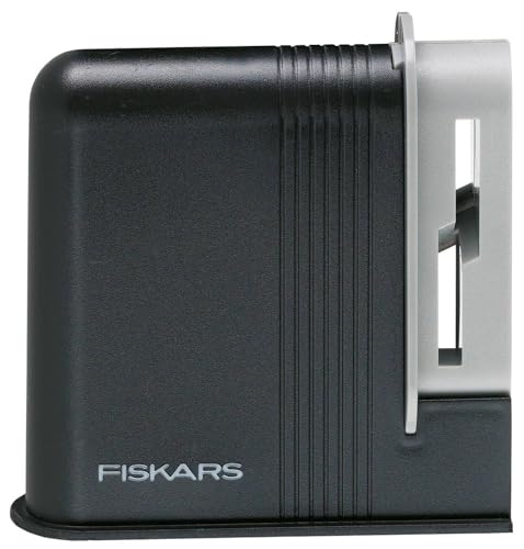 Fiskars Scherenschärfer, Für Rechtshänderscheren, Keramik-Schleifköpfe/Kunststoff-Gehäuse, Schwarz/Grau, Clip-Sharp 1000812 von Fiskars