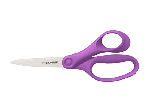 Fiskars Schülerschere, Schere für Kinder ab 12 Jahren, Rechtshändig, Gesamtlänge: 18 cm, Edelstahl-Klingen, Violett, 1067857 Fiskars Schülerschere, Schere für Kinder ab 12 Jahren, Rechtshändig, Gesamtlänge: 18 cm, Edelstahl-Klingen, Violett, 1067857 von Fiskars
