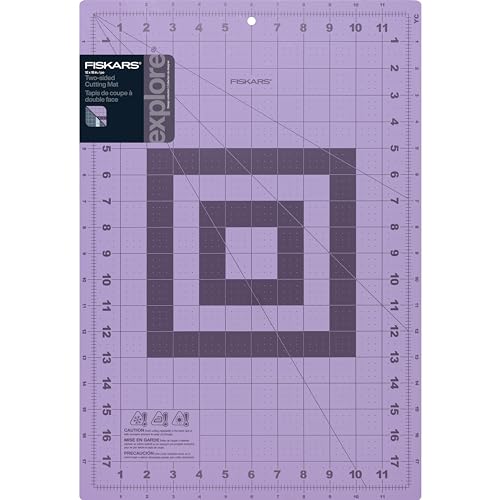 Fiskars Selbstheilende Schneidematte mit Gitter zum Nähen, Quilten und Basteln, 30,5 x 45,7 cm Raster, Fashion "Lilac/Mountain Haze von Fiskars