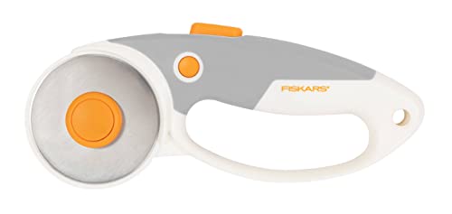 Fiskars Titan-Rollschneider, Rollmesser mit Schlaufengriff, Rechts- und Linkshändig, Klingen-Durchmesser: 60 mm, Orange/Weiß/Grau, 1066040 von Fiskars