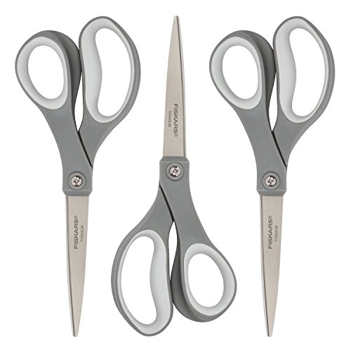 Fiskars Titanium Softgrip Schere, 20,3 cm, Grau, 3 Stück Fiskars Titanium Softgrip Schere, 20,3 cm, Grau, 3 Stück von Fiskars
