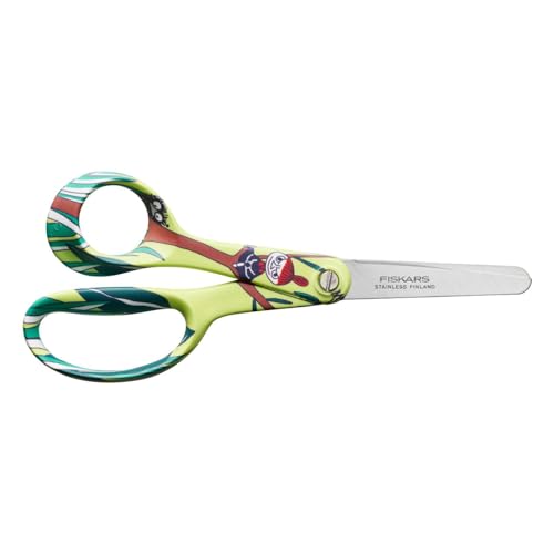 Fiskars X Moomin Kinderschere mit Mumin-Design, Linkshändig, Länge: 13 cm, Sicherheitsklingen aus rostfreiem Stahl, Die Kleine Mü, 1067192 von Fiskars
