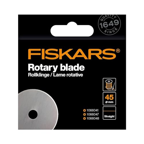 Original Fiskars Ersatzklinge, Rollklinge für gerade Schnitte, Inkl. Klingenablage, Ø 45 mm, Stahl, 1066042 von Fiskars