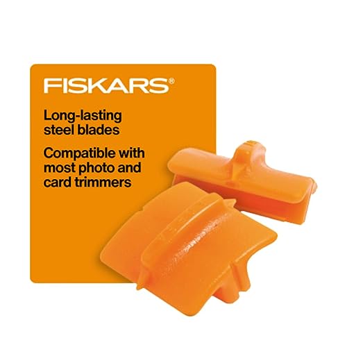 Original Fiskars Ersatzklingen für Papierschneidemaschinen, 2 Stück, Für gerade Schnitte, Orange, 1003868 von Fiskars