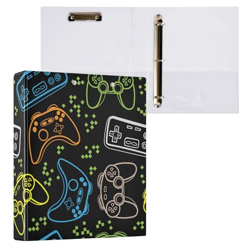 Fisyme Funny Videospiel-3-Ringbuch mit Klemmbrett, runder Ringbuch, hält 200 Blatt, 21,6 x 27,9 cm, Briefgröße, Papier für Bürobedarf, 1 Packung Fisyme Funny Videospiel-3-Ringbuch mit Klemmbrett, runder Ringbuch, hält 200 Blatt, 21,6 x 27,9 cm, Briefgröße, Papier für Bürobedarf, 1 Packung von Fisyme