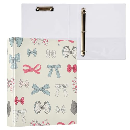 Fisyme Pink-blaue Vintage-Schleife, 3,8 cm, 3-Ringbuch mit Klemmbrett, runder Ringbuch, hält 200 Blatt, 21,6 x 27,9 cm, Briefgröße, Papier für Bürobedarf, 1 Packung Fisyme Pink-blaue Vintage-Schleife, 3,8 cm, 3-Ringbuch mit Klemmbrett, runder Ringbuch, hält 200 Blatt, 21,6 x 27,9 cm, Briefgröße, Papier für Bürobedarf, 1 Packung von Fisyme