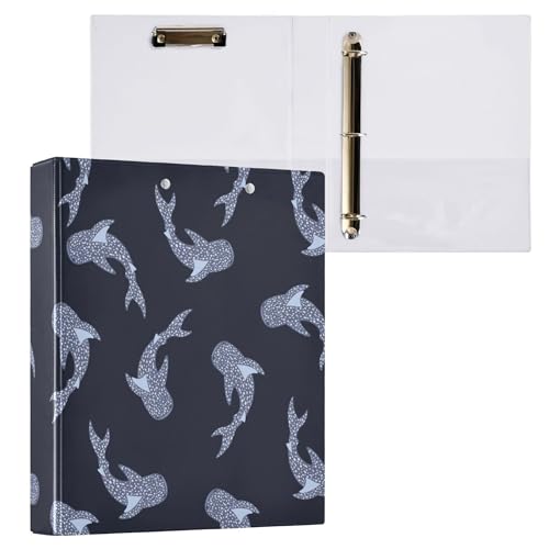 Fisyme Sea Whale Sharks 3-Ringbuch mit Klemmbrett, runder Ringbuch für 200 Blatt, 21,6 x 27,9 cm, Briefgröße Papier für Bürobedarf, 1 Packung von Fisyme