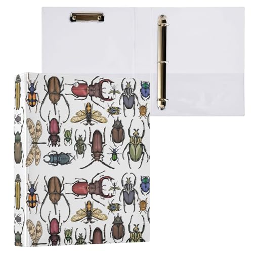 Fisyme Vintage Bugs Insects 3-Ringbuch mit Klemmbrett, runder Ringbuch, hält 200 Blatt, 21,6 x 27,9 cm, Briefgröße Papier für Bürobedarf, 1 Packung Fisyme Vintage Bugs Insects 3-Ringbuch mit Klemmbrett, runder Ringbuch, hält 200 Blatt, 21,6 x 27,9 cm, Briefgröße Papier für Bürobedarf, 1 Packung von Fisyme