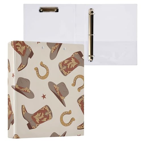 Fisyme Western-Cowboy-Cowgirl-Stiefel, 3,8 cm, 3-Ringbuch mit Klemmbrett, runder Ringbuch, hält 200 Blatt, 21,6 x 27,9 cm, Briefgröße, Papier für Bürobedarf, 1 Packung Fisyme Western-Cowboy-Cowgirl-Stiefel, 3,8 cm, 3-Ringbuch mit Klemmbrett, runder Ringbuch, hält 200 Blatt, 21,6 x 27,9 cm, Briefgröße, Papier für Bürobedarf, 1 Packung von Fisyme