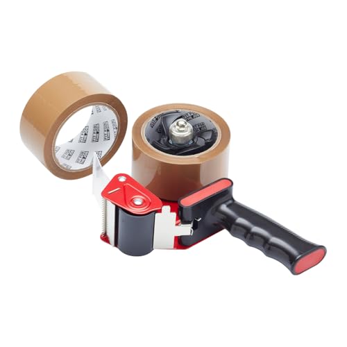 Fit For The Job Klebebandpistole und Klebebandabroller mit 2 Rollen braunem Verpackungsklebeband - Ideal zum Verpacken von zerbrechlichem Klebeband, Klebebandspender Fit For The Job Klebebandpistole und Klebebandabroller mit 2 Rollen braunem Verpackungsklebeband - Ideal zum Verpacken von zerbrechlichem Klebeband, Klebebandspender von Fit For The Job