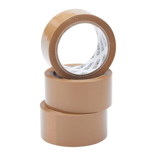 Fit For The Job Paketklebeband – Robustes braunes Klebeband für Verpackungsboxen, 48 mm x 66 m, 3 Rollen, geräuscharme Allzweckverpackung, sichere Klebedichtung von Fit For The Job