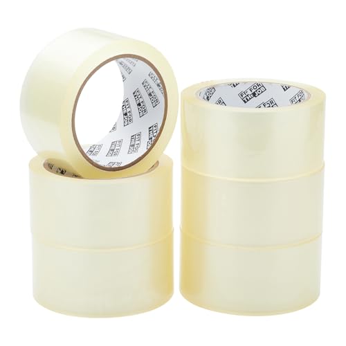 Fit for the Job Packband - Starkes transparentes Klebeband für Packboxen, 48 mm x 66 m, 6 Rollen - Geräuschlose Universalverpackung, sichere selbstklebende Dichtung, ideal für den Umzug Fit for the Job Packband - Starkes transparentes Klebeband für Packboxen, 48 mm x 66 m, 6 Rollen - Geräuschlose Universalverpackung, sichere selbstklebende Dichtung, ideal für den Umzug von Fit For The Job