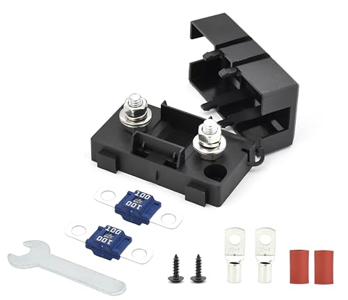 Fit4Less Midi ANS-H Schraubsicherungshoder mit 2 x 100 A Ersatzsicherungen, Klemmen, Schrumpfschläuchen, Schrauben und Befestigungsschlüssel, ideal für Auto, Van, Wohnmobil, Anhänger und Boot Fit4Less Midi ANS-H Schraubsicherungshoder mit 2 x 100 A Ersatzsicherungen, Klemmen, Schrumpfschläuchen, Schrauben und Befestigungsschlüssel, ideal für Auto, Van, Wohnmobil, Anhänger und Boot von Fit4Less