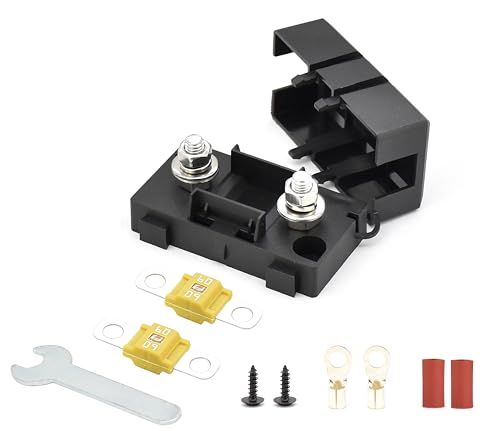 Fit4Less Midi ANS-H Schraubsicherungshoder mit 2 x 60 A Ersatzsicherungen, Klemmen, Schrumpfschläuchen, Schrauben und Befestigungsschlüssel, ideal für Auto, Van, Wohnmobil, Anhänger und Boot Fit4Less Midi ANS-H Schraubsicherungshoder mit 2 x 60 A Ersatzsicherungen, Klemmen, Schrumpfschläuchen, Schrauben und Befestigungsschlüssel, ideal für Auto, Van, Wohnmobil, Anhänger und Boot von Fit4Less