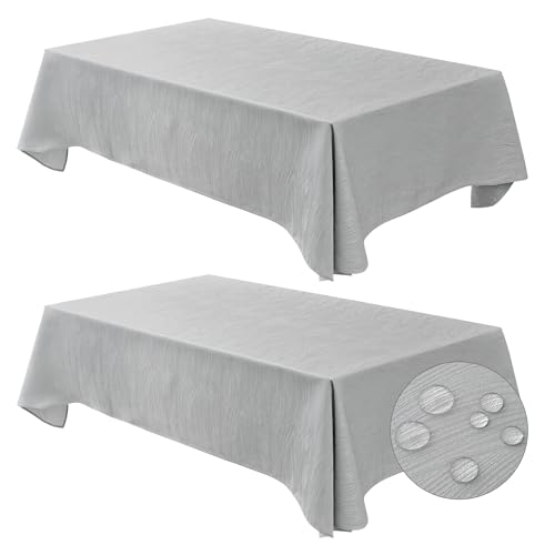 Fitable Jacquard-Tischdecke, rechteckig, 132,1 x 177,8 cm, wasserdichte und waschbare Stoff-Tischdecke, dekorative Tischdecke für Dinner-Party, Bankett, Event, 2 Stück von Fitable