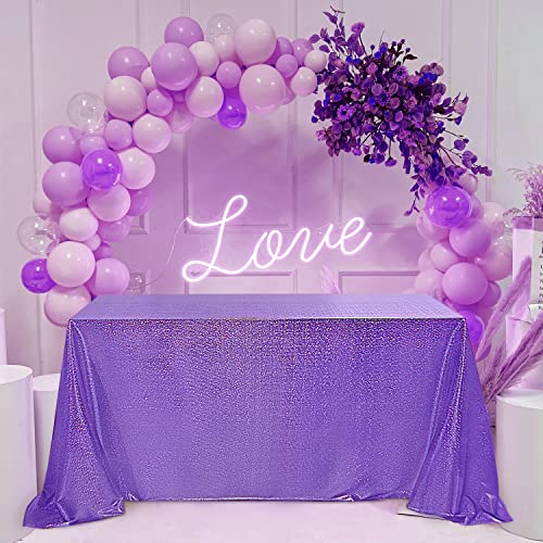 Fitable Pailletten-Tischdecke für Partys, 152,4 x 250,9 cm, glitzernde Tischdecke, Laser-rechteckig, für Hochzeit, Babyparty, Zeremonie, Geburtstag, Kuchen, Urlaub, Bankett, Dekoration, lila Fitable Pailletten-Tischdecke für Partys, 152,4 x 250,9 cm, glitzernde Tischdecke, Laser-rechteckig, für Hochzeit, Babyparty, Zeremonie, Geburtstag, Kuchen, Urlaub, Bankett, Dekoration, lila von Fitable