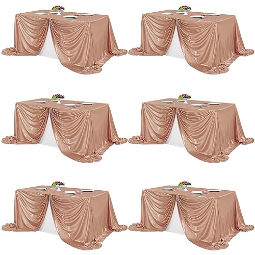Fitable Pailletten-Tischdecke für Partys – 6 Stück, 228 x 332 cm, glitzernde, rechteckige Tischdecke für 2,4 m Tische, Partytisch-Overlays für Hochzeit, Babyparty, Fotografie von Fitable