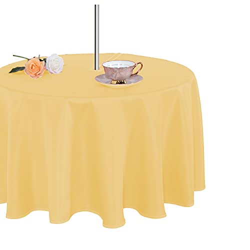Fitable Tischdecke für drinnen und draußen, waschbar, wasserdicht, knitterfrei, Tischdecke mit Reißverschluss und Schirmloch, für Frühling/Sommer/Party/Picknick/Grillabende, Terrasse, Gelb 60R Fitable Tischdecke für drinnen und draußen, waschbar, wasserdicht, knitterfrei, Tischdecke mit Reißverschluss und Schirmloch, für Frühling/Sommer/Party/Picknick/Grillabende, Terrasse, Gelb 60R von Fitable