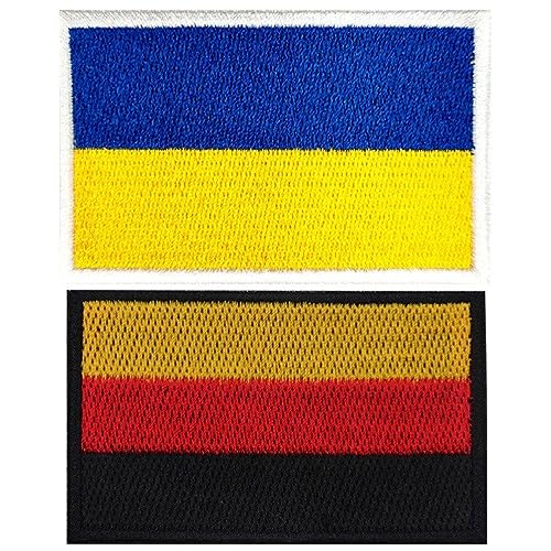 Deutschland Ukraine Flagge Patches 2pcs Gesticktes Eisen Auf Patch Deutsch Ukrainisches Nationales Badge Emblem Hakenschleife Für Hat -bag -rucksack von Fituenly