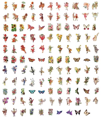 Feen-Aufkleber-Set, 360 Stück Pet-Butterfly-Elfenblumen-Aufkleber, Vintage-ästhetische Aufkleber für Scrapbooking und Notizbuch-Dekor von Fituenly