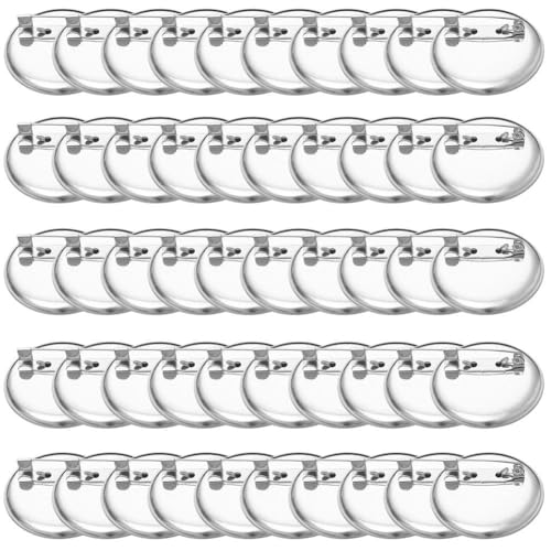 Fituenly 50 Stück 35 Mm Broschen-cabochon-fassung, Leere Lünettenschale, Brosche, Silberne Metalllegierung, Flache Runde Verschlüsse, Anstecknadel, Scheibenbasispolster Sicherheitsverschluss, von Fituenly
