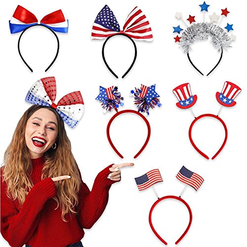 Fituenly 7 Pcs 4. Juli Amerikanische Flaggen Stirnbänder - Usa Independence Day Headwear Party -gefälligkeiten, Patriotische Accessoires Und Dekorationen Für Feierlichkeiten Fituenly 7 Pcs 4. Juli Amerikanische Flaggen Stirnbänder - Usa Independence Day Headwear Party -gefälligkeiten, Patriotische Accessoires Und Dekorationen Für Feierlichkeiten von Fituenly