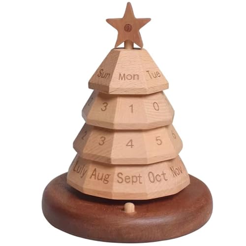 Fituenly Holzkalender, Schreibtischkalender, Ornament, Weihnachtsbaum-Dekoration, Manuell Drehbar, Für Küche, Kamin, Desktop, Urlaub Fituenly Holzkalender, Schreibtischkalender, Ornament, Weihnachtsbaum-Dekoration, Manuell Drehbar, Für Küche, Kamin, Desktop, Urlaub von Fituenly
