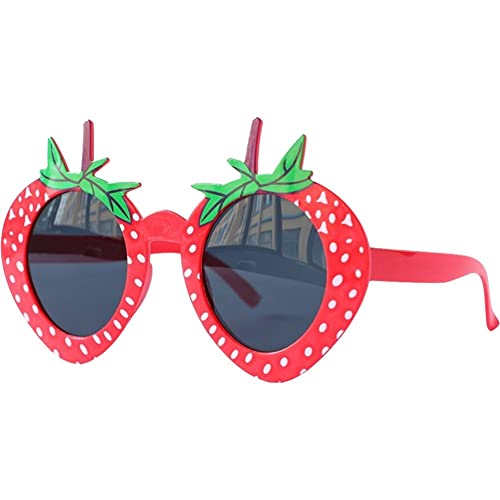 Fituenly Lustige Brille Für Kinder/Erwachsene, Niedliches Dekor, Cosplay, Erdbeer-Eiscreme-Form, Sommer-Foto-Requisiten, Geburtstagsparty-Dekorationen von Fituenly
