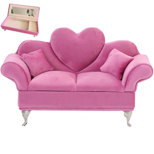 Fituenly Sofa-Form-schmuckschatulle, Staubdicht, Ohrringe-Organizer, Kommode, Schmuck-Display-Box, Miniatur-puppenhaus-zubehör Fituenly Sofa-Form-schmuckschatulle, Staubdicht, Ohrringe-Organizer, Kommode, Schmuck-Display-Box, Miniatur-puppenhaus-zubehör von Fituenly