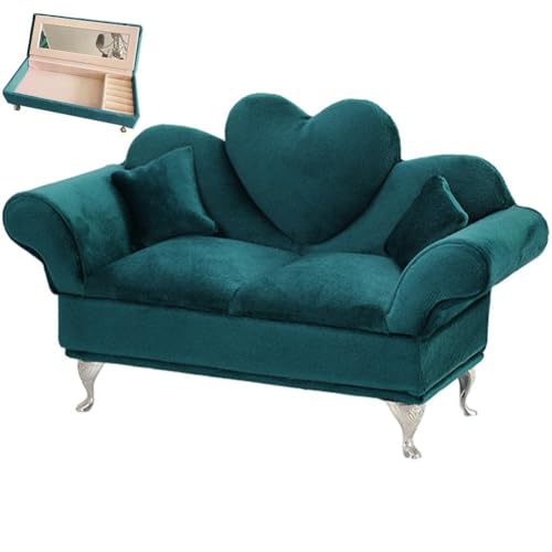 Fituenly Sofa-Form-schmuckschatulle, Staubdicht, Ohrringe-Organizer, Kommode, Schmuck-Display-Box, Miniatur-puppenhaus-zubehör Fituenly Sofa-Form-schmuckschatulle, Staubdicht, Ohrringe-Organizer, Kommode, Schmuck-Display-Box, Miniatur-puppenhaus-zubehör von Fituenly