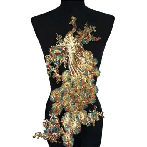 Fituenly Stickapplikation, Hochzeitskleid-Applikation, Pailletten-, Pfauenhenne, Zum Aufnähen Und Aufbügeln, Bestickte Aufnäher, Applikationen Für Kleid, DIY-Dekoration Fituenly Stickapplikation, Hochzeitskleid-Applikation, Pailletten-, Pfauenhenne, Zum Aufnähen Und Aufbügeln, Bestickte Aufnäher, Applikationen Für Kleid, DIY-Dekoration von Fituenly