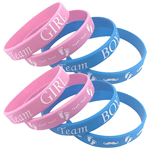 Gender Reveal Bracelets 36pcs Silikonarmbänder Für Jungen Und Gummiarmbänder Für Mädchen Für Partyeinladungen (blau + Pink) von Fituenly