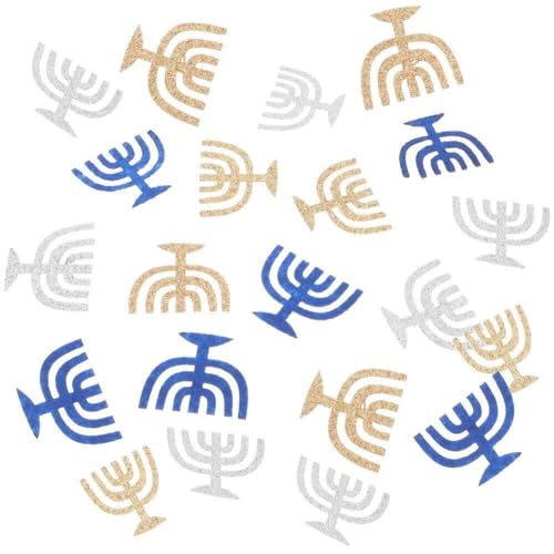 Hanukkah Glitter Konfetti - 50 Stück Konfetti in Menorah-Form für Hanukkah-Dekorationen und Tischdekorationen von Fituenly