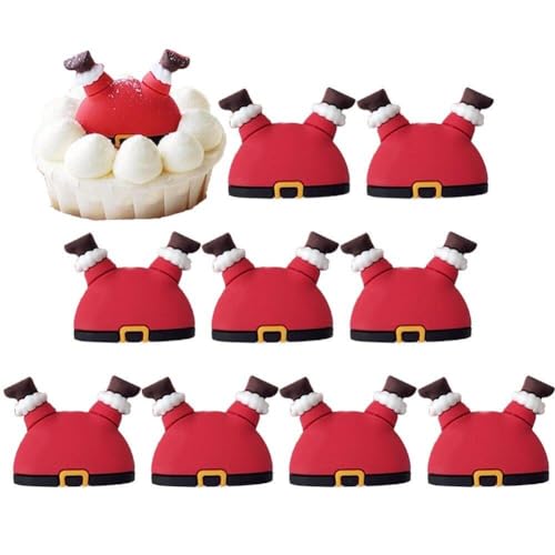 Weihnachten Cupcake Toppers Picks 10pcs Weihnachtsbaum Weihnachtsmann Frohe Weihnachten Zahnstocher Fahnen für Weihnachten Kuchen Dekorationen von Fituenly