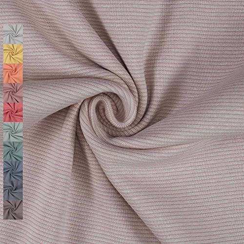 Bündchenstoff schmale Streifen 1mm, Ringel-Bündchen, Schlauchware, altrosa hell (Länge am Stück: ab 25cm x Breite: 35/70cm) von Fitzibiz