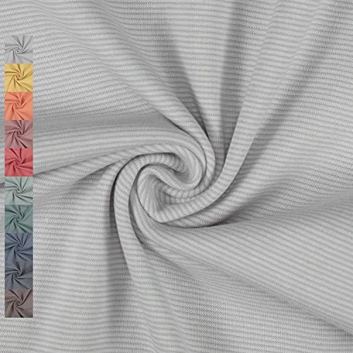 Bündchenstoff schmale Streifen 1mm, Ringel-Bündchen, Schlauchware, grau (Länge am Stück: ab 25cm x Breite: 35/70cm) von Fitzibiz
