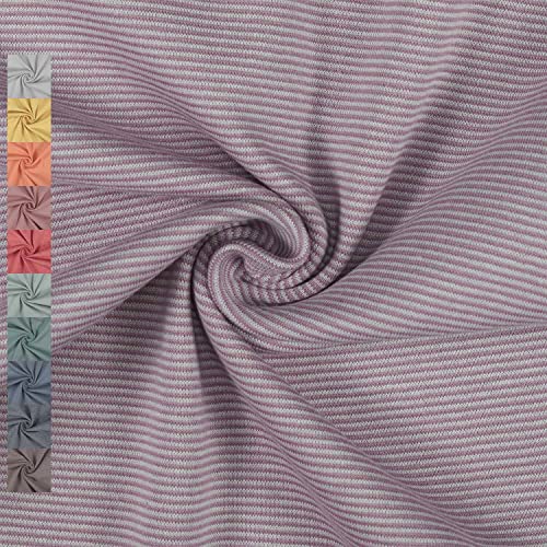 Bündchenstoff schmale Streifen 1mm, Ringel-Bündchen, Schlauchware, lila (Länge am Stück: ab 25cm x Breite: 35/70cm) von Fitzibiz