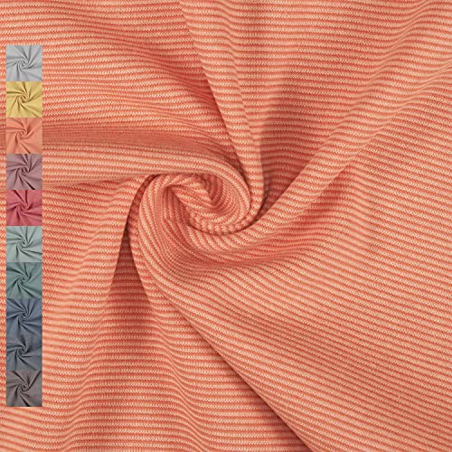 Bündchenstoff schmale Streifen 1mm, Ringel-Bündchen, Schlauchware, orange (Länge am Stück: ab 25cm x Breite: 35/70cm) von Fitzibiz