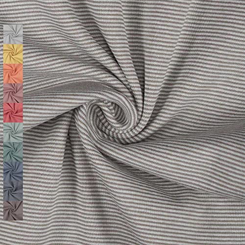 Bündchenstoff schmale Streifen 1mm, Ringel-Bündchen, Schlauchware, taupe (Länge am Stück: ab 25cm x Breite: 35/70cm) von Fitzibiz