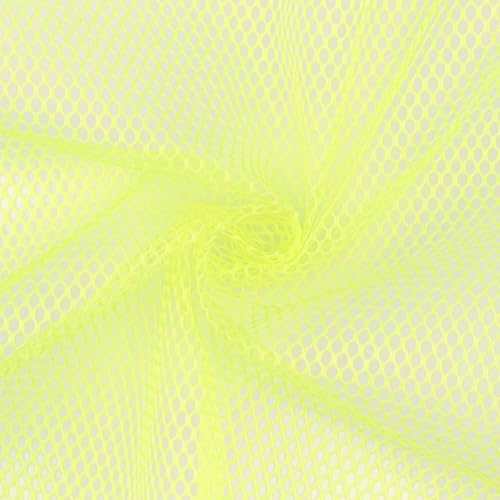 Netzstoff Meshgewebe als Meterware, uni neongelb (Länge am Stück ab: 100cm / Breite: 150cm) von Fitzibiz
