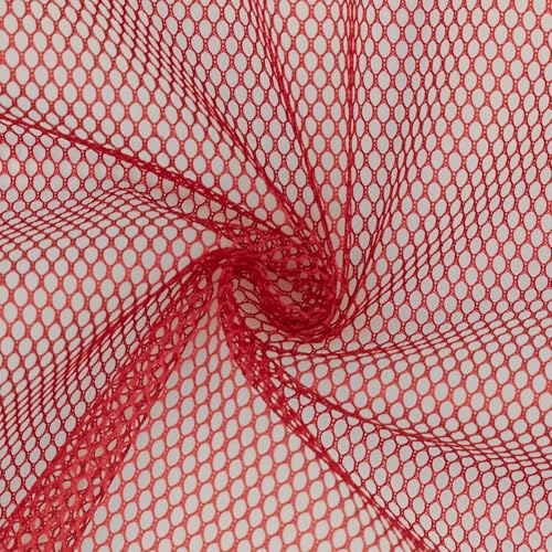 Netzstoff Meshgewebe als Meterware, uni rot (Länge am Stück ab: 100cm / Breite: 150cm) von Fitzibiz