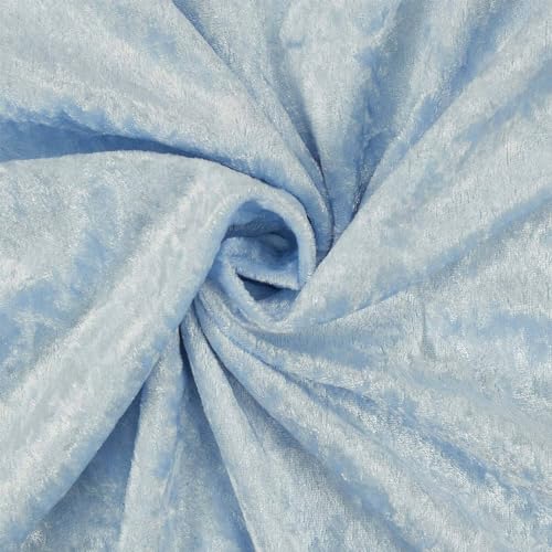 Pannesamt Stoff glänzend, uni eisblau (Länge am Stück: ab 50cm / Breite: 150cm) von Fitzibiz